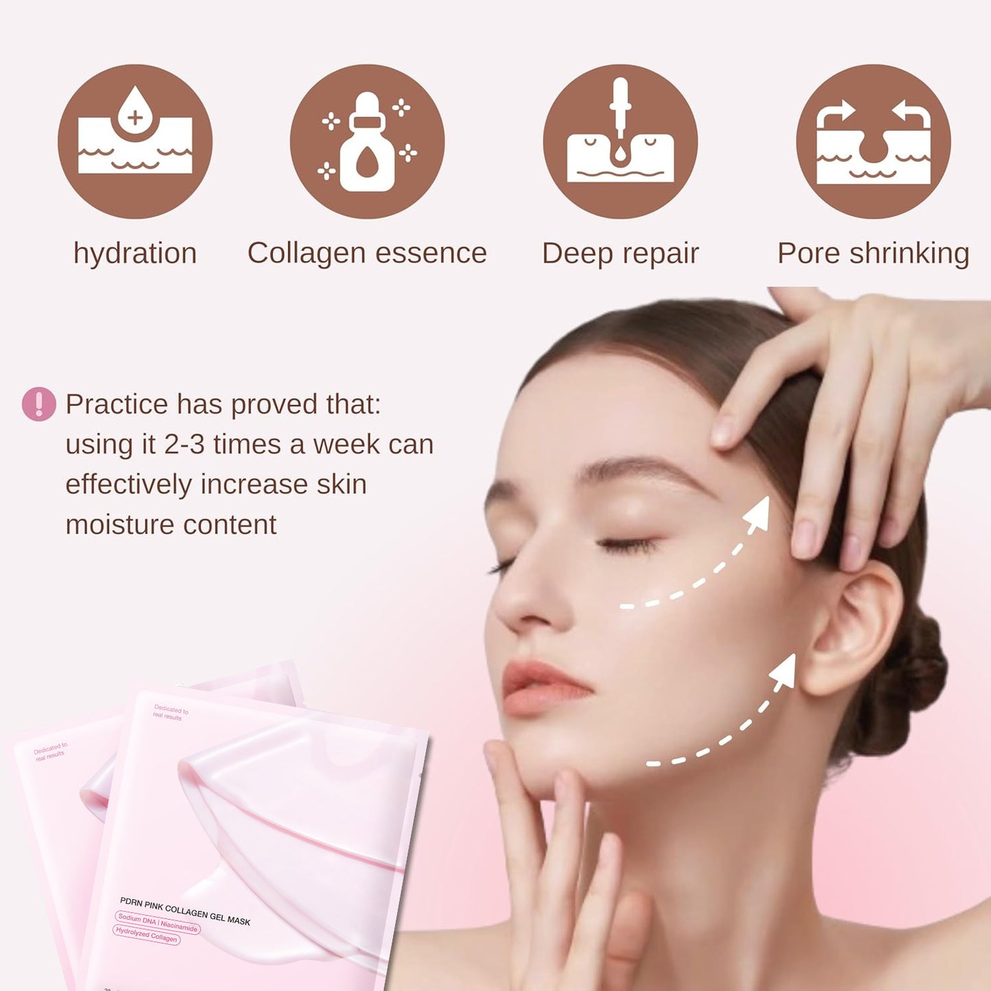 PINK COLLAGEN GEL MASK (4Pcs Box)